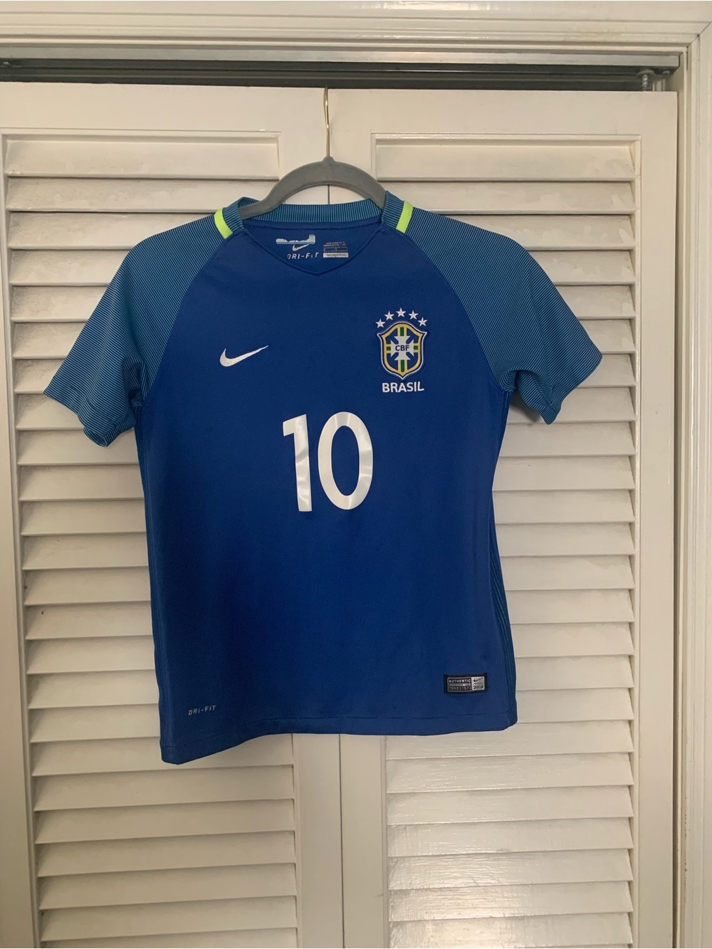 Nike Brazil National team Neymar Jr Soccer Jersey with Number 10